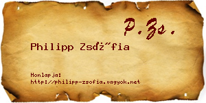 Philipp Zsófia névjegykártya